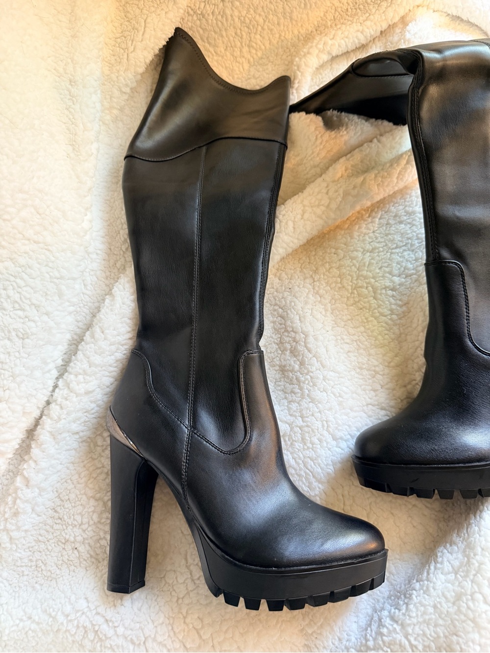 Guess Women's Taylin Faux Leather Lugged Sole Over-the-Knee Boots